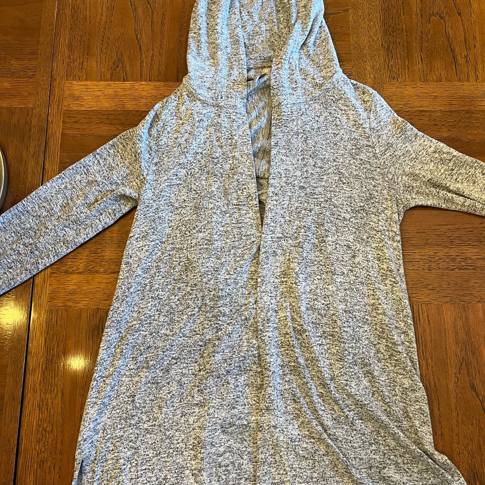 Athlete Harmony Wrap Open Front Hooded Draped Cardigan